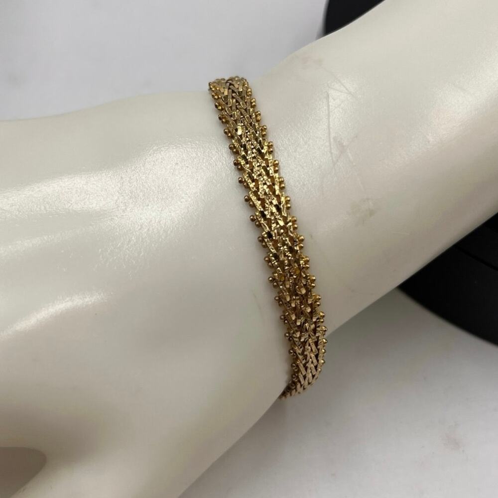Italy Vermeil Sterling Silver .925 Gold Plated Signed Italy Bracelet‎